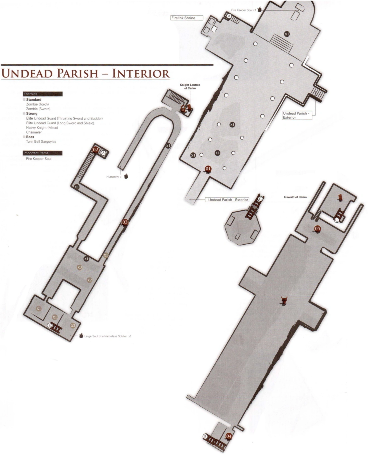 Карта локации — внутренняя (на англ. языке).